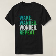 Tipografia de Viagem Wake Wander Wonder Repeat