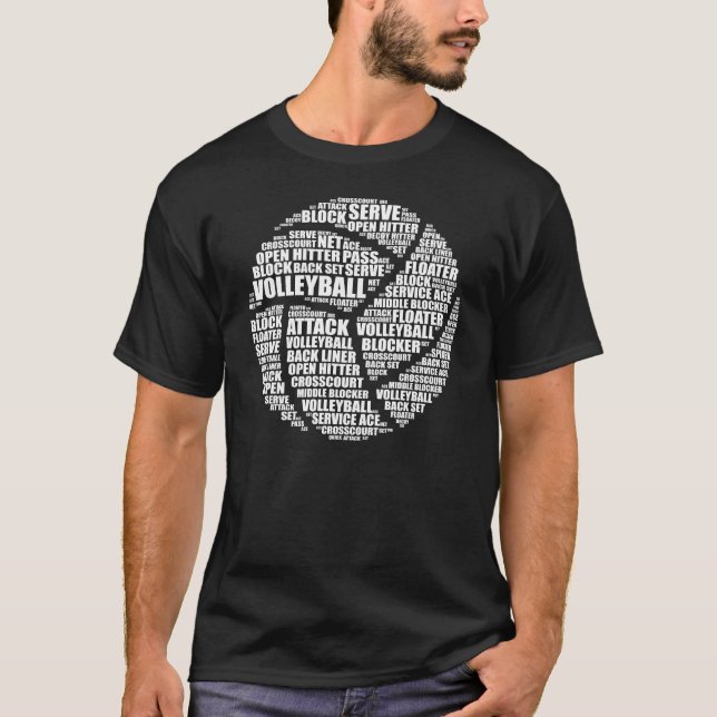 Camiseta Tipografia de Volei Fã Divertido de Volei (Frente)