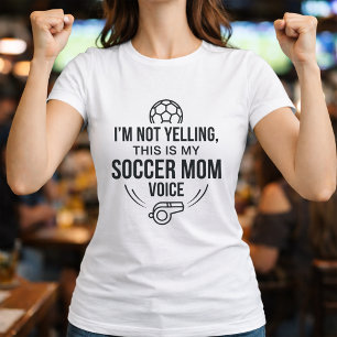 Camiseta Tipografia de Voz de Mãe de Futebol Barulhenta
