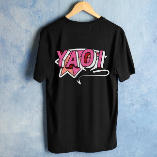 Camiseta Tipografia de Yaoi em design para fujoshi e fu