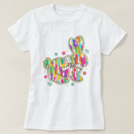 Camiseta Tipografia do coelho da Páscoa com brilho