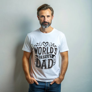 Camiseta Típografia do coração mais Pai do mundo