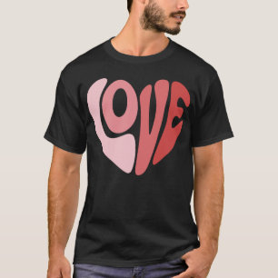 Camiseta Tipografia do Dia dos Namorados Coração de Amor Re