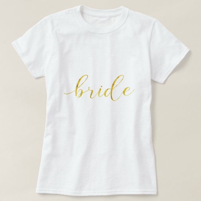 Camiseta Tipografia do Gold Foil Bride (Frente do Design)
