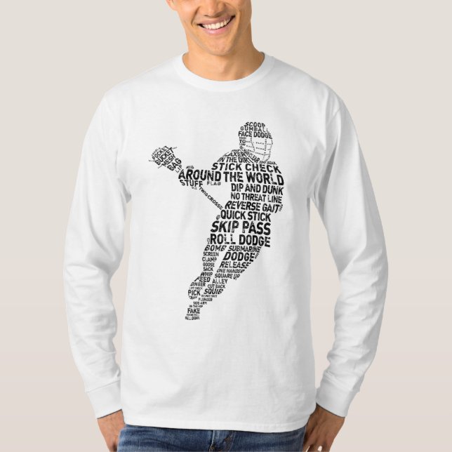 Camiseta Tipografia do jogador de lacrosse (Frente)