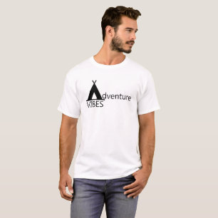 Camiseta Tipografia do logotipo de tenda de acampamento Adv
