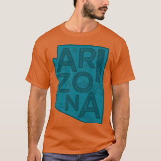 Camiseta Tipografia do Mapa do Arizona Navy
