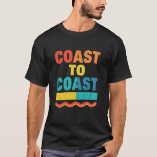 Camiseta Tipografia do Pôr do Sol Retro de Costa a Costa