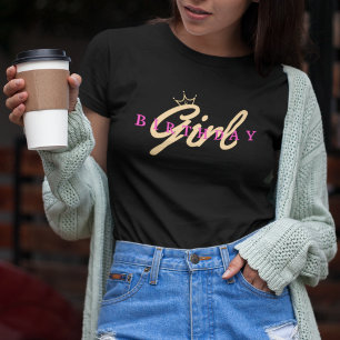 Camiseta Tipografia e Coroa de Aniversariante, Simples, Mod