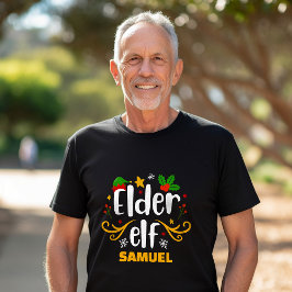 Camiseta Tipografia Elfo Ancião Diversão Família Correspond