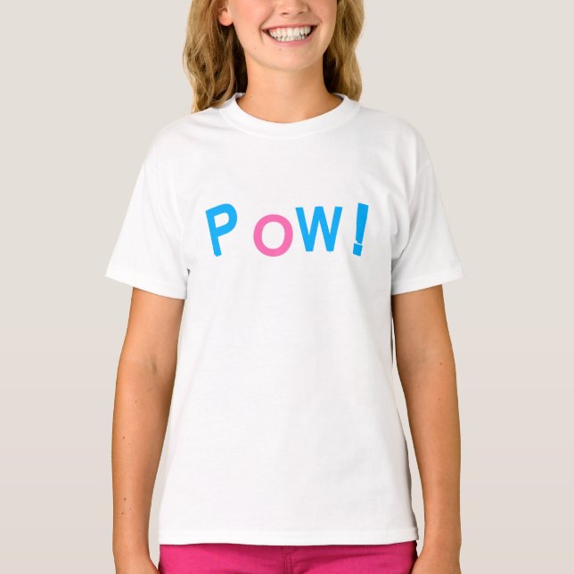 Camiseta Tipografia em Estilo de Quadrinhos POW! (Frente)