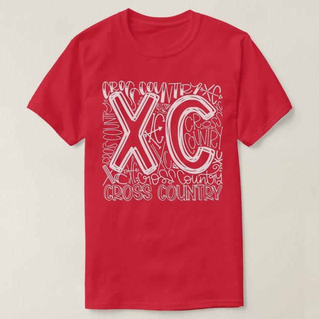 Camiseta Tipografia Entre Países Funny XC Cross Country Ru (Frente do Design)