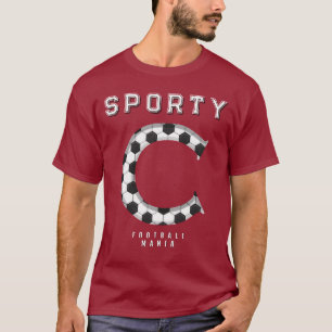 Camiseta Tipografia Esportiva Inicial da Textura da Bola de