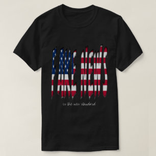 Camiseta Tipografia falsificada dos EUA da bandeira dos
