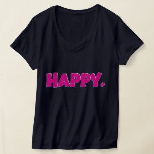 Camiseta Tipografia FELIZ – Design de Vibrações Positivas e