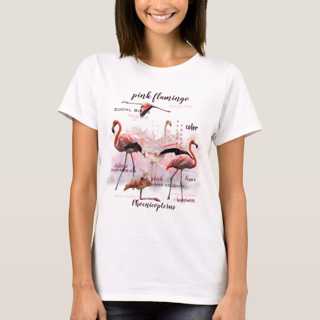 Camiseta Tipografia Flamingo Rosa | Personalizado (Frente)
