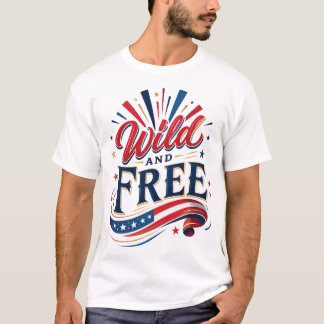 Camiseta Tipografia Gráfica Patriótica Selvagem e Livre