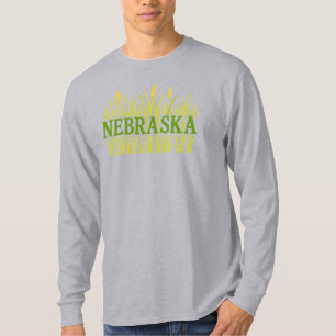 Camiseta Tipografia Grassland de Nebraska   Rustic Tallpopu