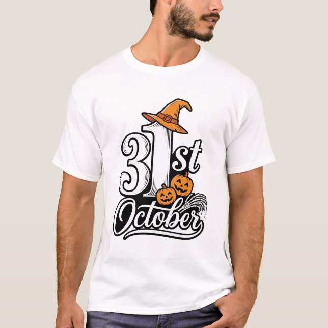 Camiseta Tipografia Halloween 31 de Outubro Design (Frente)