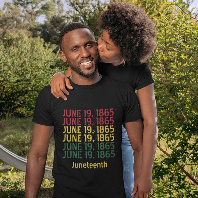 Camiseta Tipografia História Negra Junho 19 1865 (Criador carregado)