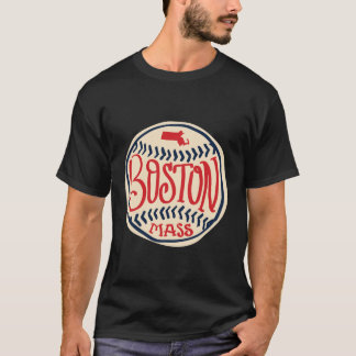 Camiseta Tipografia Ilustrada da Mão de Boston Massachusett