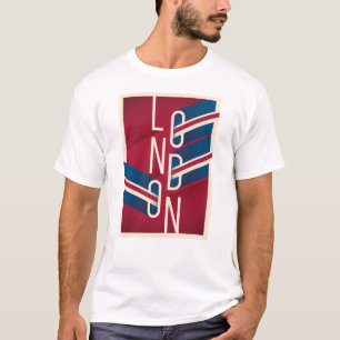Camiseta Tipografia ilustrada retro de Londres, Inglaterra