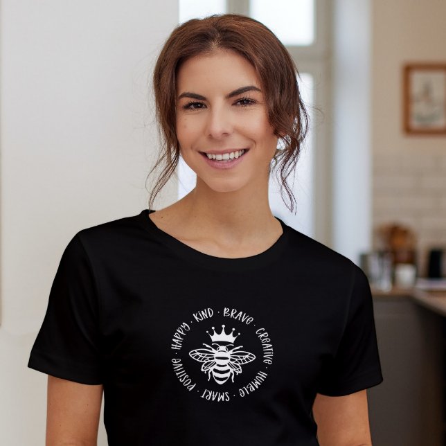 Camiseta Tipografia Inspiradora Moderna Simples Abelha (Criador carregado)
