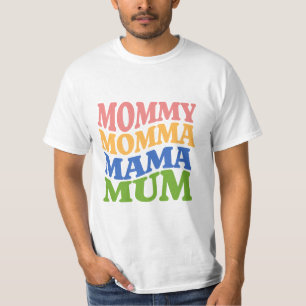 Camiseta Tipografia "Mamãe Mãe Mãe" Colorida