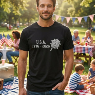 Camiseta Tipografia Mínima Branca de Fogos de Artifício 177