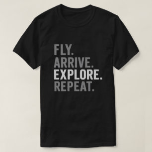 Camiseta Tipografia Mínima de Citação de Viagem