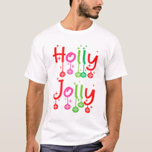 Camiseta Tipografia Modern Holly Jolly