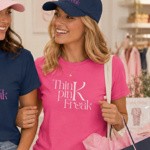 Camiseta Tipografia Moderna e Ousada Rosa Estranho
