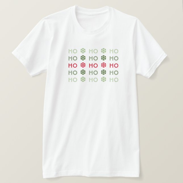 Camiseta Tipografia Moderna Repetir Texto Feriado de Natal (Frente do Design)