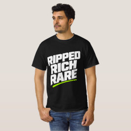 Camiseta Tipografia Motivacional Rara Rica Rasgada