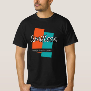 Camiseta Tipografia Motivacional Sem Limites Nunca Desista