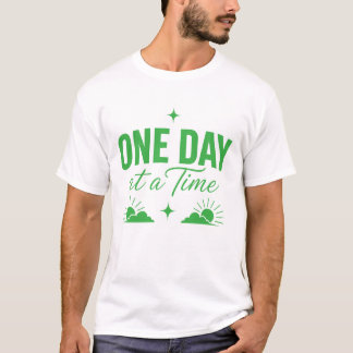 Camiseta Tipografia Motivacional Um Dia de Cada Vez Verde