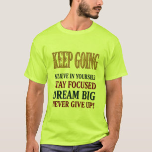 Camiseta Tipografia Motivacional Vintage Continue Em Frente