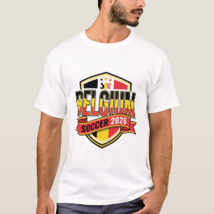 Camiseta Tipografia Negrito de Futebol da Bélgica 2026 País