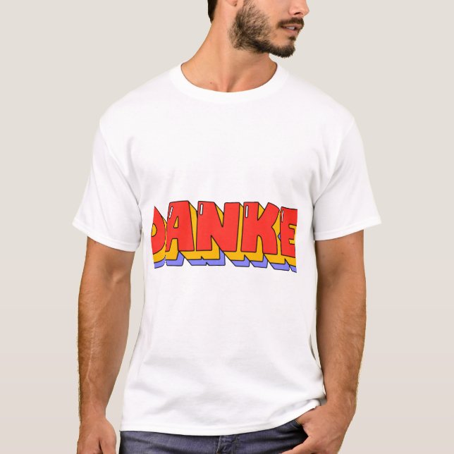 Camiseta Tipografia Negrito Estilo Retro Danke. (Frente)