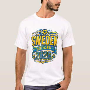 Camiseta Tipografia Negrito País Futebol Suécia 2026