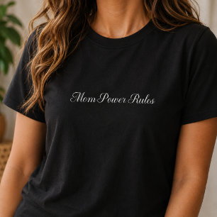 Camiseta Tipografia Negrito Regras do Poder da Mamãe