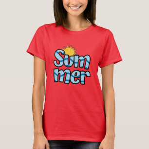 Camiseta Tipografia ondulada de verão tropical 