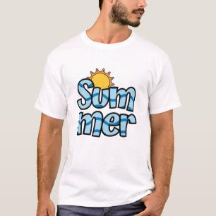 Camiseta Tipografia ondulada de verão tropical 