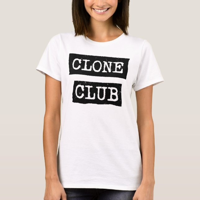 Camiseta Tipografia órfão do clube do clone do preto | (Frente)