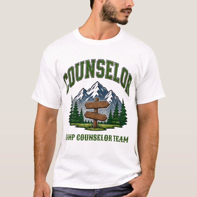 Camiseta 🌲 Tipografia para Equipe de Conselheiros de Acamp (Frente)