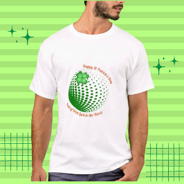 Camiseta Tipografia Personalizada de Shamrock Lucky Verde