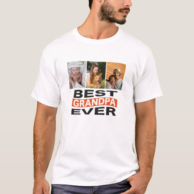 Camiseta Tipografia Personalizada do Melhor Avô Ever 3 Foto (Frente)
