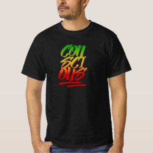 Camiseta Tipografia Reggae T-Shirt Cores Conscientes de Mas