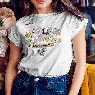 Camiseta Tipografia Religiosa de Páscoa em Pastel