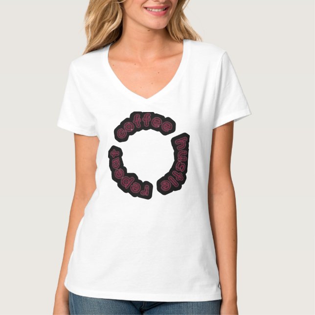 Camiseta Tipografia repetitiva do Café Hustle (Frente)